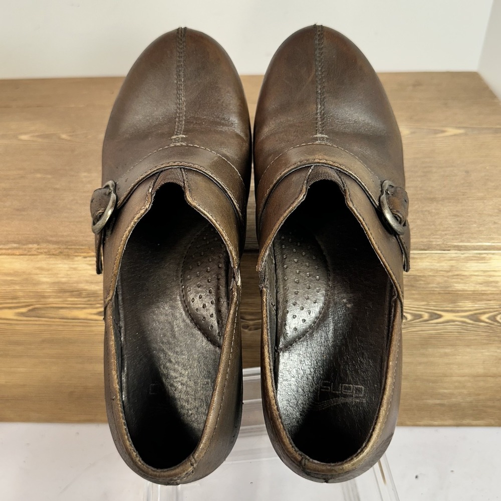Dansko Tamara Professional Clogs Womens 36 Buckle Brown Leather Nurse Comfort - Picture 7 of 8